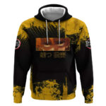 Zenitsu Agatsuma Demon Slayer Yellow Grunge Design Hoodie with Lightning Eyes and Bold Pose