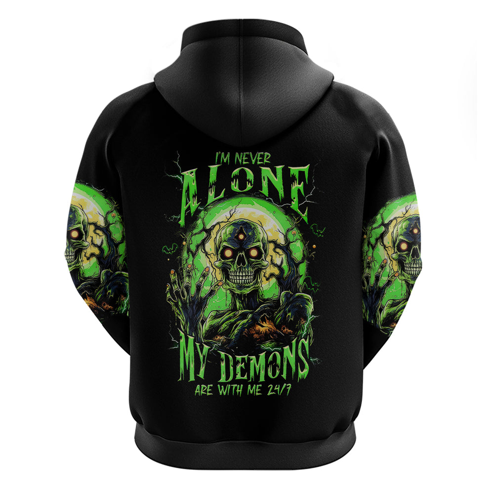 Zombie Skull Hoodie I Never Alone My Demon With Me 24 7 DT01 Zombie Skull Hoodie I Never Alone My Demon With Me 24 7 DT01