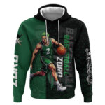 Zoro One Piece Basketball Theme Green and Black Design Hoodie with Swordsman Logo and Action Dribble