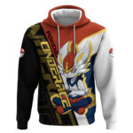 Cinderace Pok Hoodie Dynamic Retro Anime Style