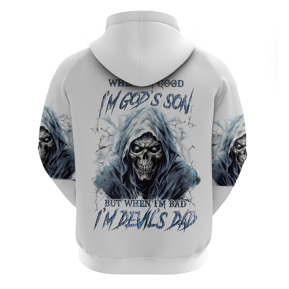 Death Skull Hoodie When I'm Good I God's Son But When I'm Bad I'm Devil's Dad DT01 Death Skull Hoodie When I'm Good I God's Son But When I'm Bad I'm Devil's Dad DT01