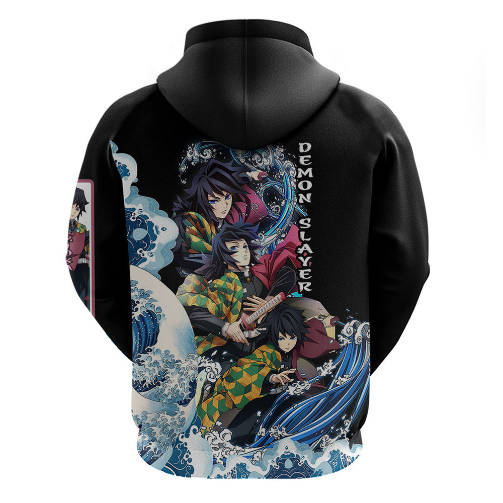 Demon Slayer Anime Hoodie Giyu Tomioka Water Hashira Demon Slayer Anime Hoodie Giyu Tomioka Water Hashira