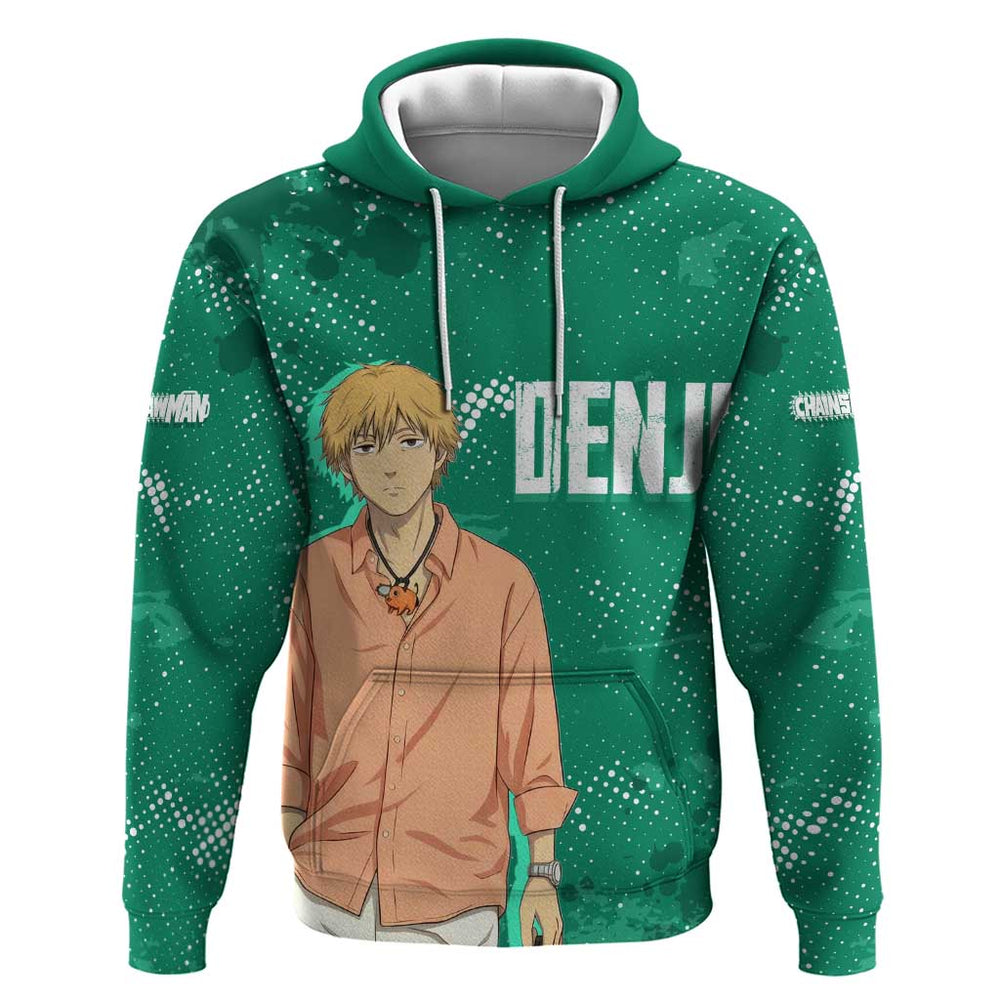 Denji Chainsaw Man Hoodie Urban Grunge Halftone Style Denji Chainsaw Man Hoodie Urban Grunge Halftone Style