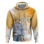Denji Chainsaw Man Urban Drip Hoodie Streetwear Anime Vibes in Orange Tones