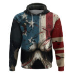 American Flag Skull Hoodie I'm Not Anti - Social I'm Just Not User Friendly