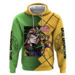 Dio Brando JoJo's Bizarre Adventure Hoodie with The World Stand Pose and Villainous Power Design