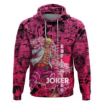Donquixote Doflamingo Joker Hoodie Pink Style DT02