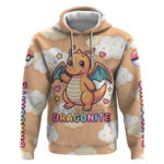 Dragonite Hoodie Whimsical Pastel Cloud Art