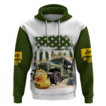 Duck Duck Jeep Hoodie I Don't Give A Duck Mix Green American Flag