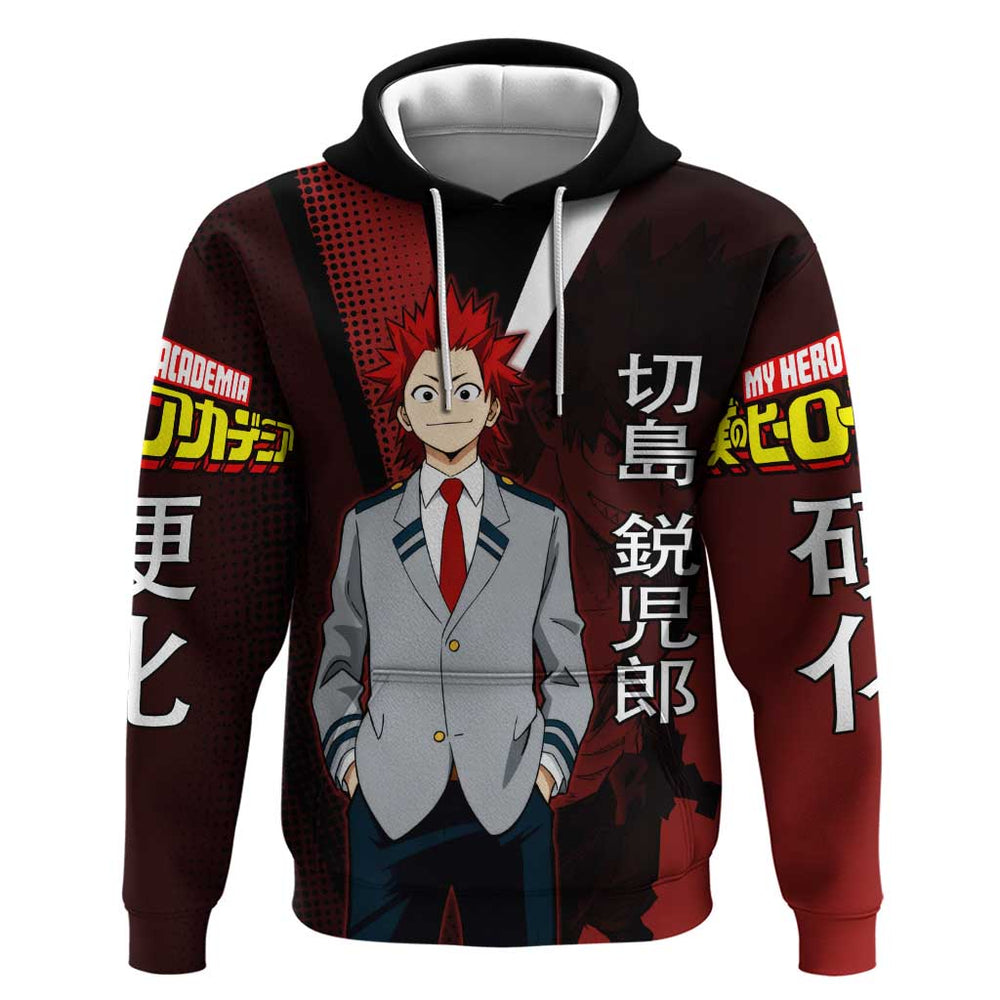 Eijiro Kirishima Red Riot Hoodie Japanese Comic Book Style Eijiro Kirishima Red Riot Hoodie Japanese Comic Book Style