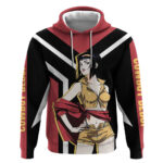 Faye Valentine Cowboy Bebop Hoodie with Confident Pose and Stylish Space Design