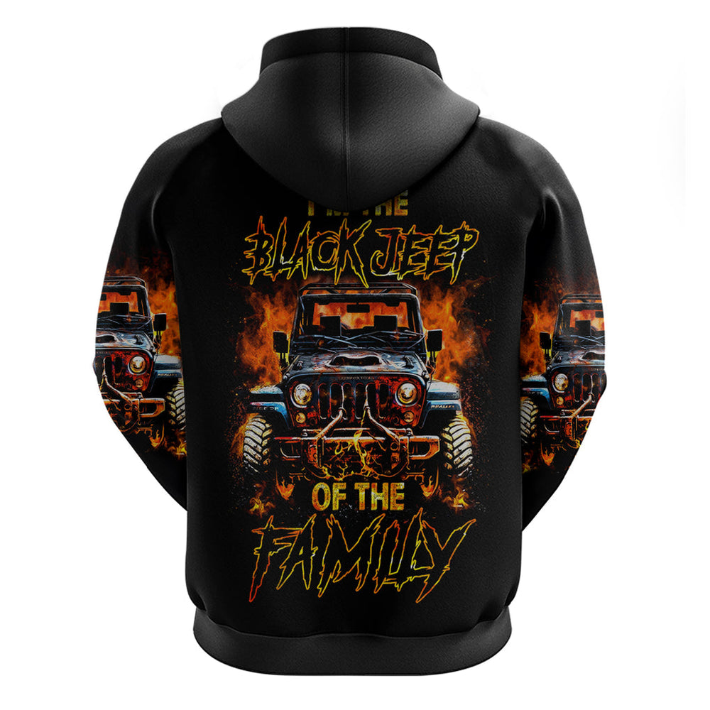 Flame Jeep Hoodie I'm The Black Jeep Of The Family DT01 Flame Jeep Hoodie I'm The Black Jeep Of The Family DT01