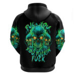 Flame Skull Hoodie Fuck You You Fuckin Fuck DT01