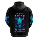 Flame Skull Hoodie I'm Never Alone My Demons With Me 24 7 DT01