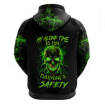 Flame Skull Hoodie My Alone TIme Is For Everyone Safe DT01