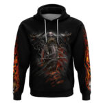 Flaming Skull Hoodie Death Angel Riding Motocycle DT01