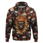 Flaming Skull Hoodie Judge Me When You're Perfect Otherwise Shut Up
