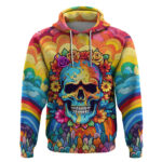 Floral Skull Hoodie I'm Blunt because god rolled me that way