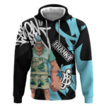 Franky One Piece Hoodie Graffiti Street Art Anime Collage