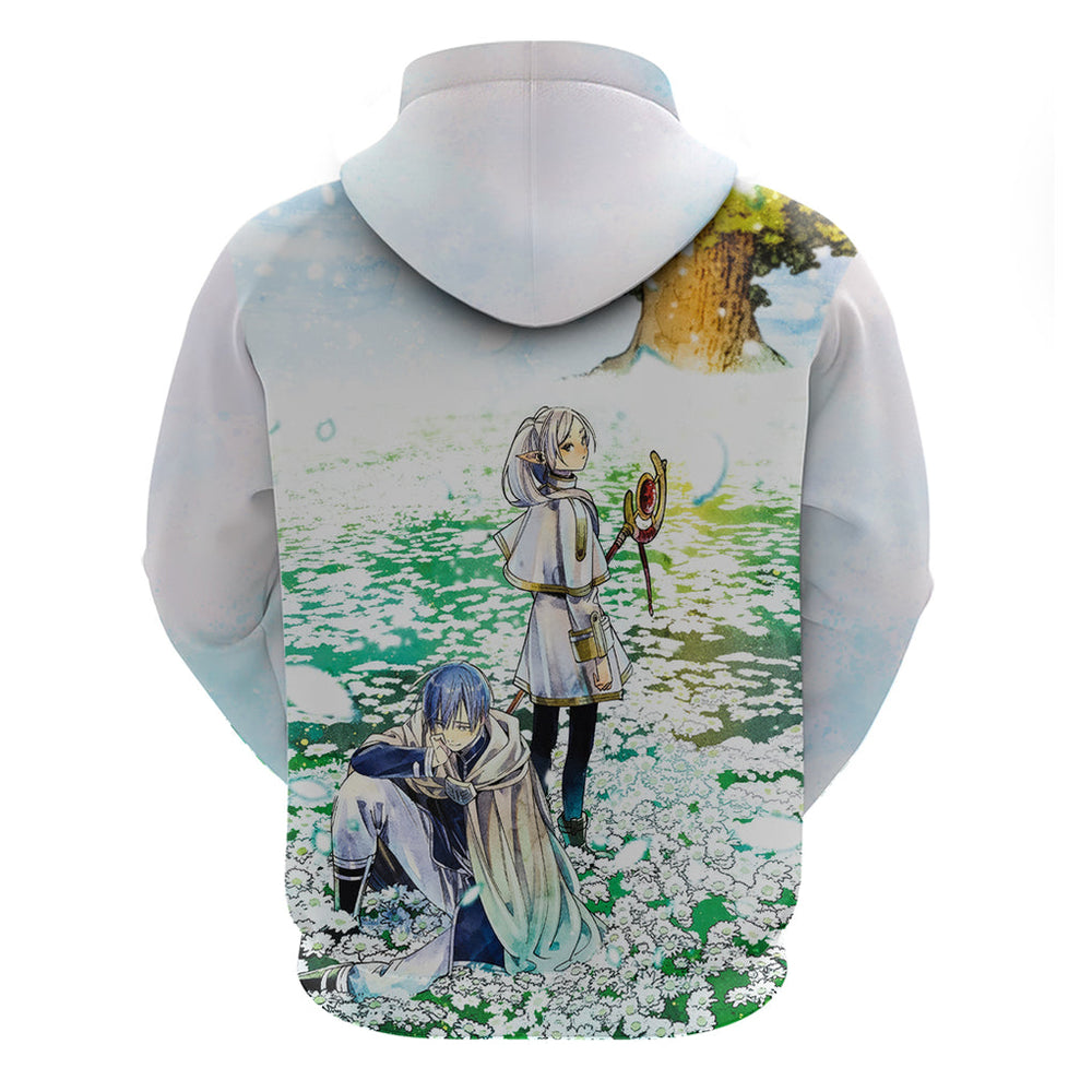 Frieren Anime Hoodie Flowers Field Frieren Anime Hoodie Flowers Field
