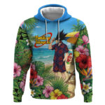 Fumikage Tokoyami Summer Chill Hoodie Tropical Anime Beach Mood