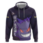 Gengar Pok Hoodie Neon Shadow Anime Glow Style