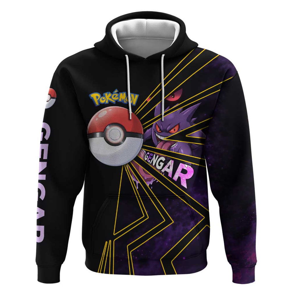 Gengar Pok Hoodie Neon Shadow Comic Style Gengar Pok Hoodie Neon Shadow Comic Style