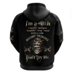 Girl Skull Hoodie I'm A Bitch Don't Try Me DT01