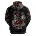 Girl Skull Hoodie Zero Fucking Given DT01