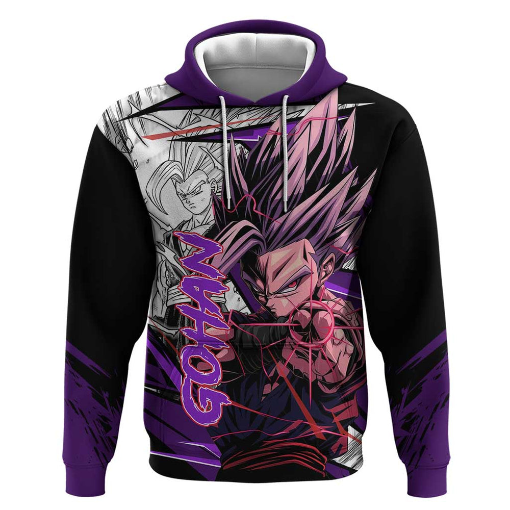 Gohan SSJ2 - Dragon Ball Hoodie Anime Mix Manga Style Gohan SSJ2 - Dragon Ball Hoodie Anime Mix Manga Style