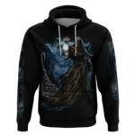 Grim Reaper Hoodie The Ferryman Of The Underworld with Charon Skull Black DT01