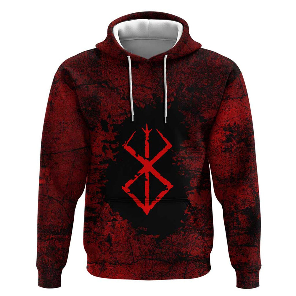 Guts - Berserk Hoodie Anime Mix Grunge Blood Style Guts - Berserk Hoodie Anime Mix Grunge Blood Style