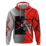 Guts Berserk Hoodie with Dragonslayer Sword and Intense Battle Pose Design