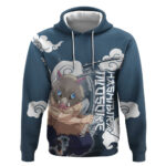 Hashibira Inosuke Demon Slayer Hoodie Whirlwind Anime Cloud Pattern Style