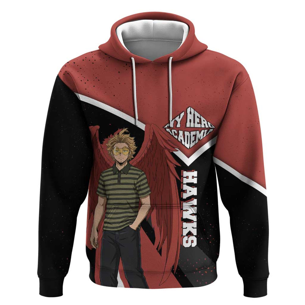 Hawks My Hero Academia Hoodie Anime Grunge Splatter Graphic Style Hawks My Hero Academia Hoodie Anime Grunge Splatter Graphic Style