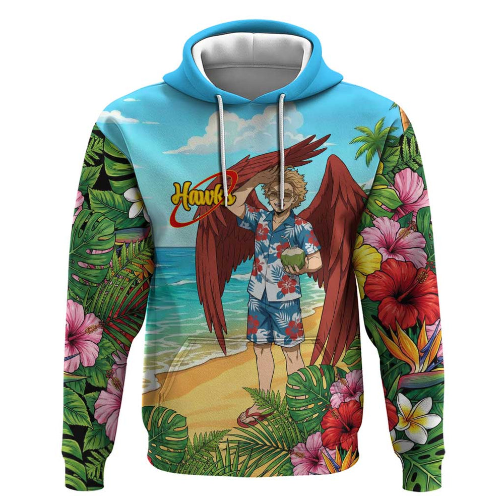 Hawks Summer Chill Hoodie Tropical Anime Beach Vibes Hawks Summer Chill Hoodie Tropical Anime Beach Vibes