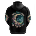 Hello Darkness My Old Friend Crescent Moon Skull Hoodie