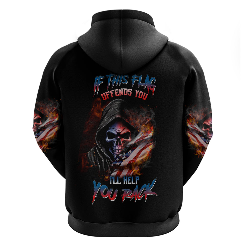 If This Flag Offends You I'll Help You Pack Skull Hoodie If This Flag Offends You I'll Help You Pack Skull Hoodie