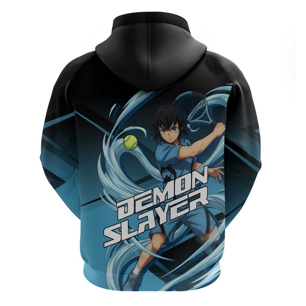 Inosuke Hashibira Beast Tennis Form Hoodie Sporty Anime Mashup Style Inosuke Hashibira Beast Tennis Form Hoodie Sporty Anime Mashup Style