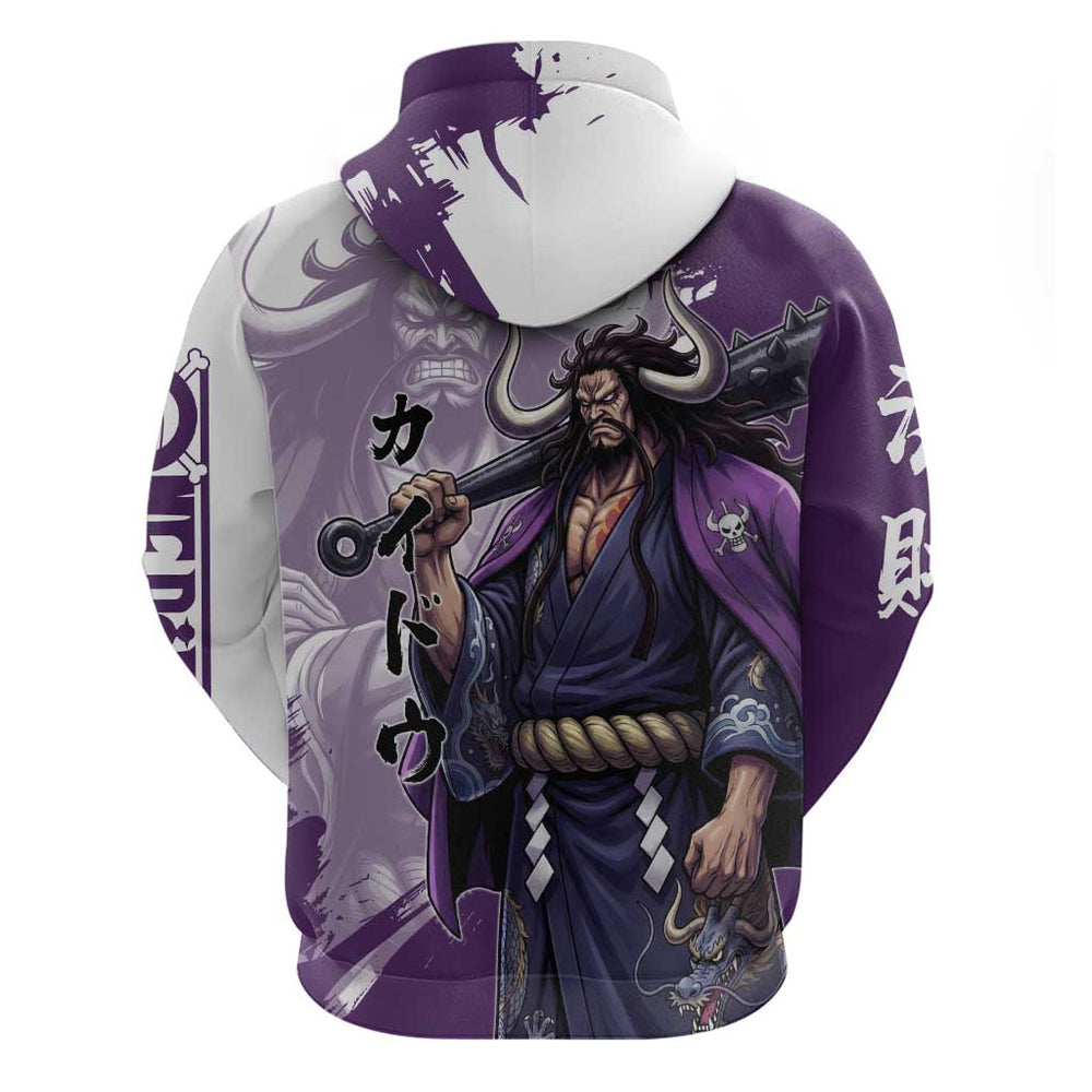 Kaido Anime Hoodie One Piece Oni Warlord Graphic Kaido Anime Hoodie One Piece Oni Warlord Graphic