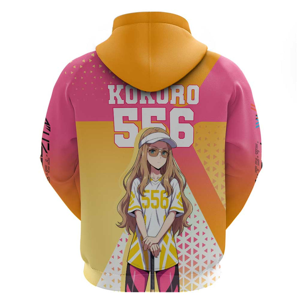 Kokoro Hoodie Sunset Gradient Baseball Anime Style Kokoro Hoodie Sunset Gradient Baseball Anime Style