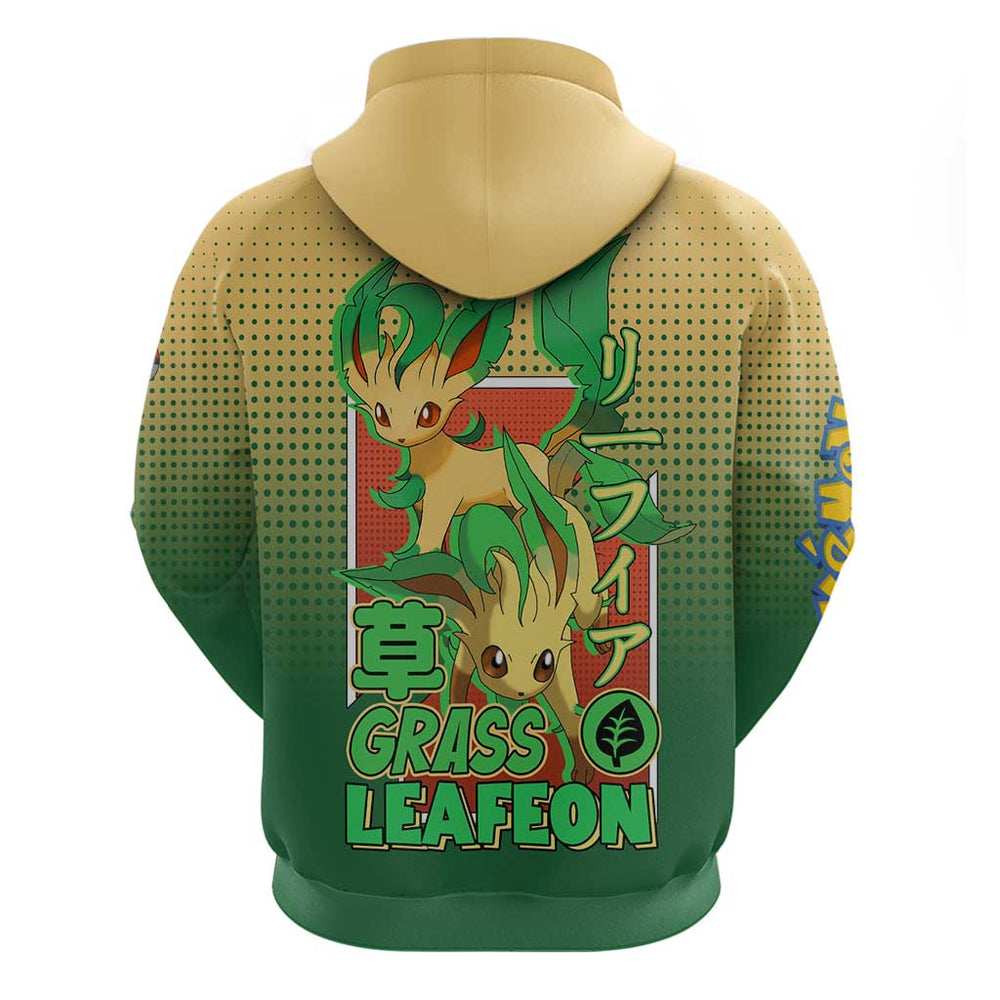 Leafeon from Pok Hoodie with Grass Type Power and Nature Design Leafeon from Pok Hoodie with Grass Type Power and Nature Design