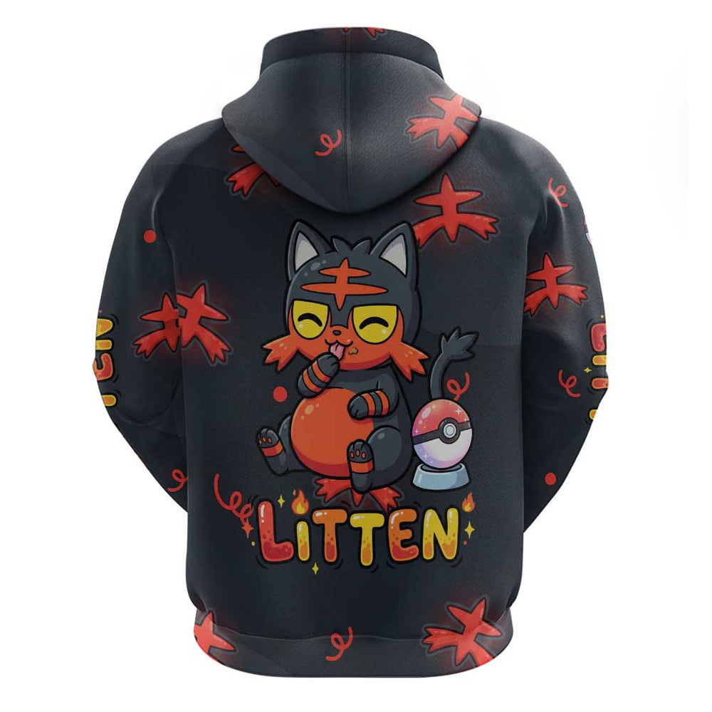 Litten Hoodie Playful Ember Cartoon Art Litten Hoodie Playful Ember Cartoon Art