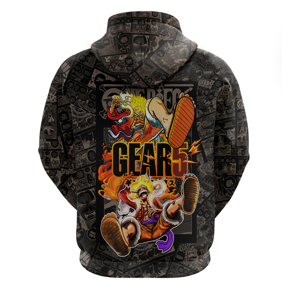 Luffy Gear 5 - One Piece Hoodie Anime Mix Manga Style Luffy Gear 5 - One Piece Hoodie Anime Mix Manga Style