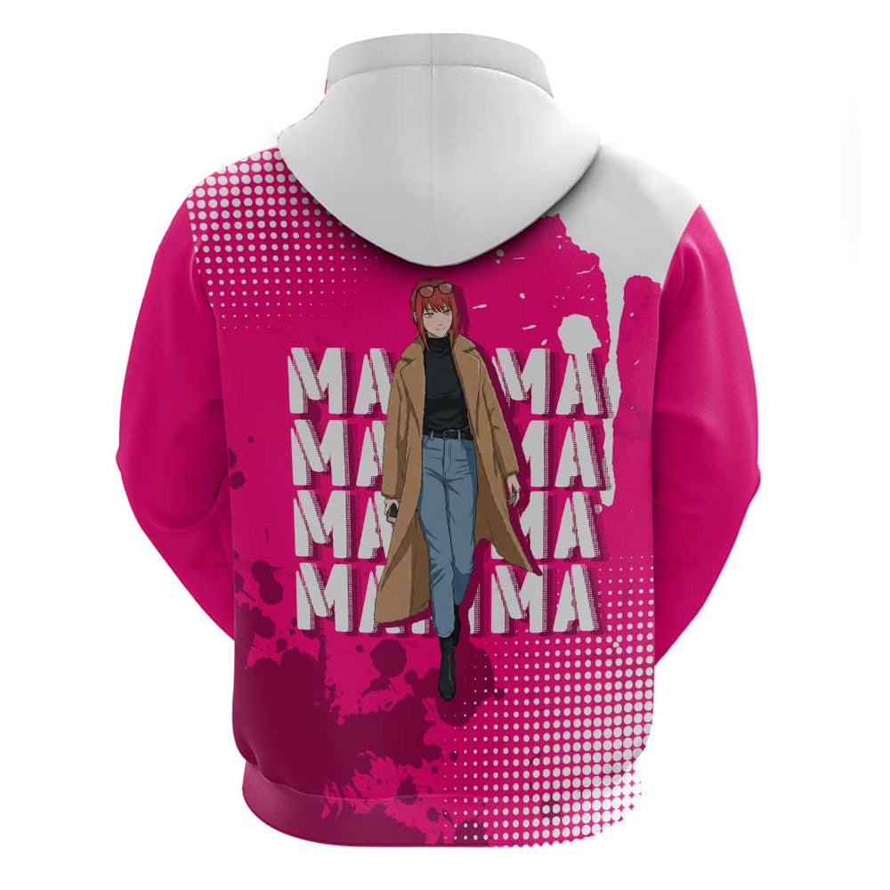 Makima Chainsaw Man Street Style Hoodie Bold Anime Grunge Aesthetic in Hot Pink Makima Chainsaw Man Street Style Hoodie Bold Anime Grunge Aesthetic in Hot Pink
