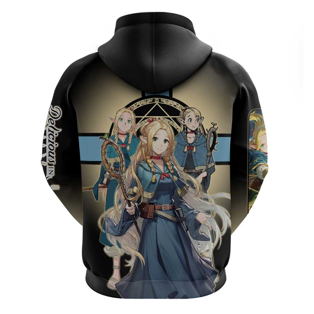 Marcille Donato Elf Mage Hoodie Fantasy Anime Illustration Style Marcille Donato Elf Mage Hoodie Fantasy Anime Illustration Style