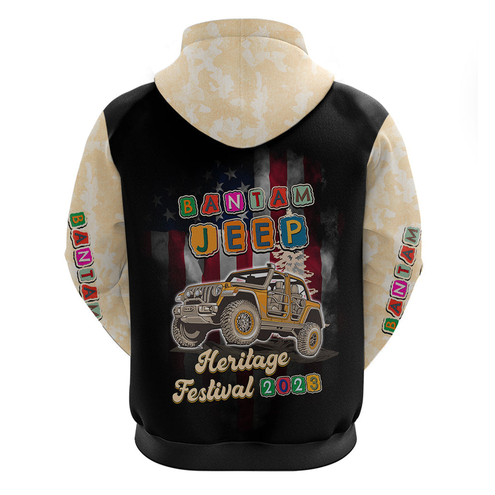 Beige Jeep Camouflage Hoodie Bantam Jeep Heritage Festival 2023 Beige Jeep Camouflage Hoodie Bantam Jeep Heritage Festival 2023