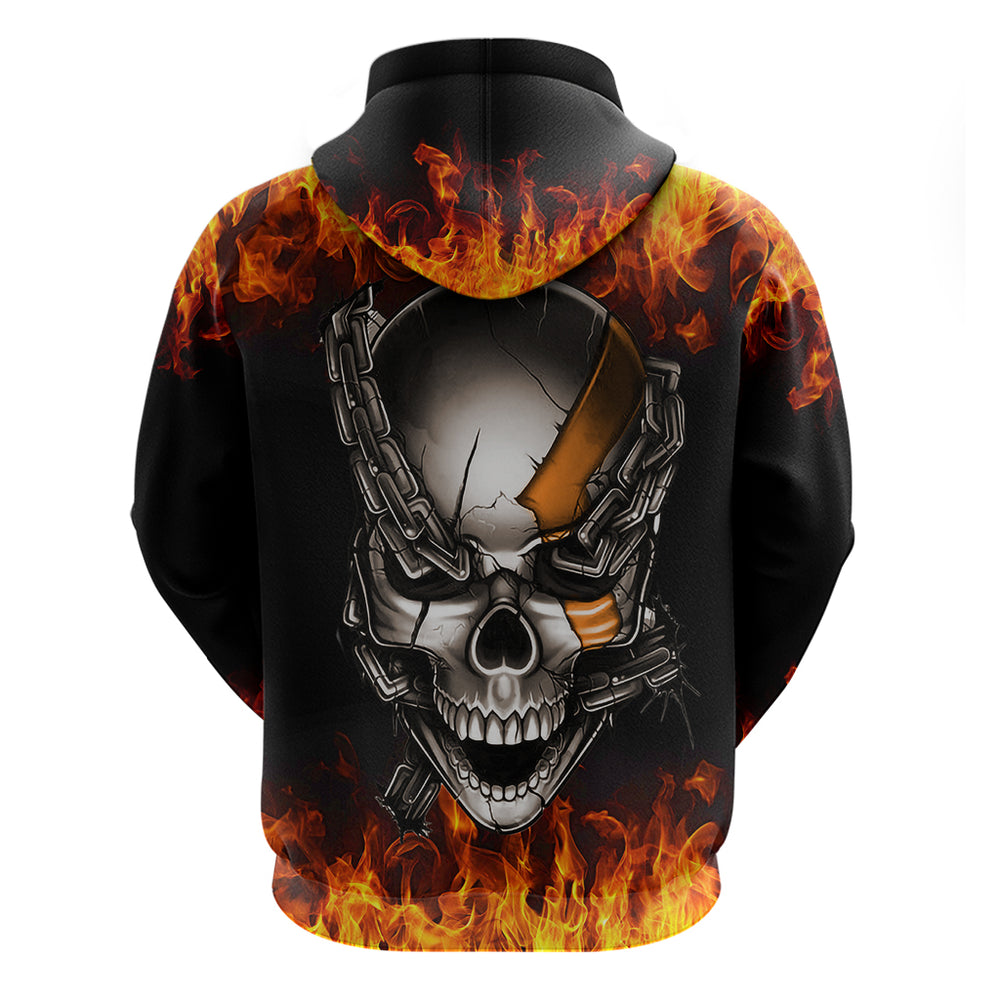 Metal Skull Hoodie Infernal Chains in Fiery Abyss DT01 Metal Skull Hoodie Infernal Chains in Fiery Abyss DT01