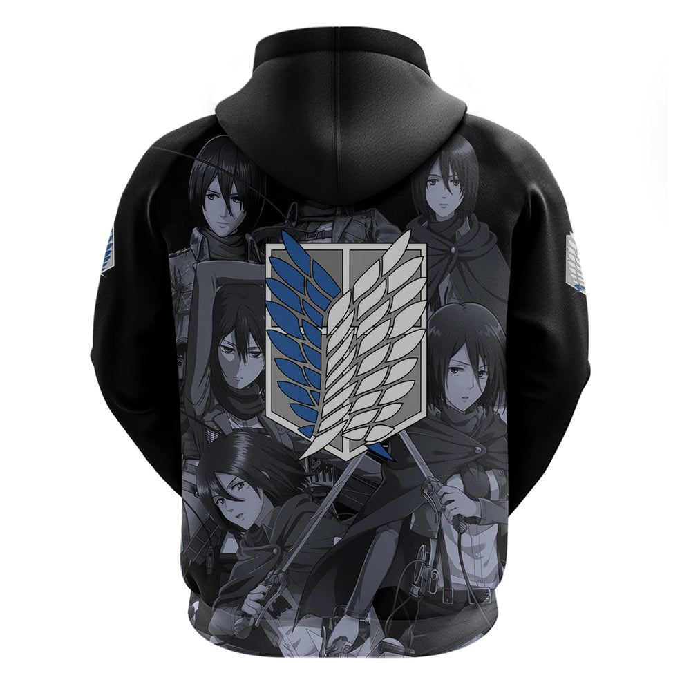 Mikasa Ackerman - Attack On Tittan Hoodie Anime Mix Manga Style Mikasa Ackerman - Attack On Tittan Hoodie Anime Mix Manga Style