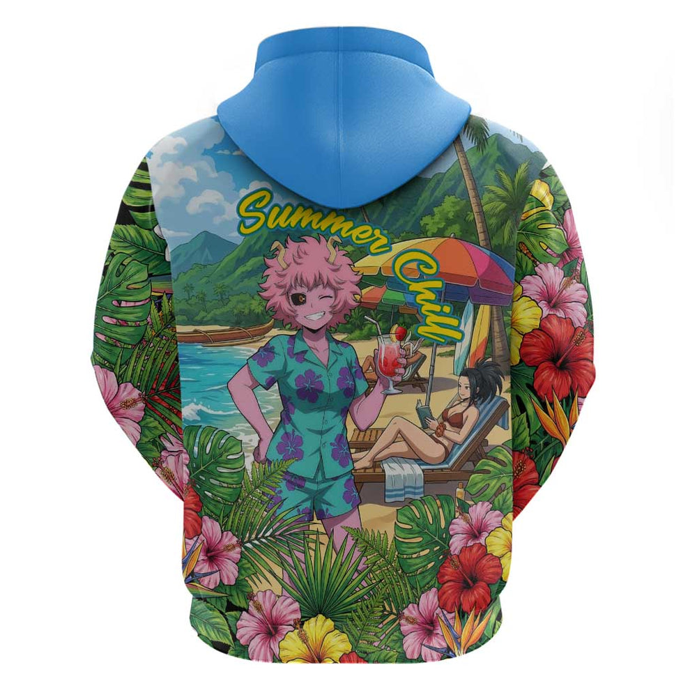 Mina Ashido Summer Chill Hoodie Tropical Anime Cocktail Vibes Mina Ashido Summer Chill Hoodie Tropical Anime Cocktail Vibes